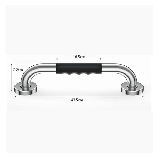 Sikkerhedsbadekar sort 40 cm, skridsikkert, vægmonteret rustfrit stål håndtag, til badeværelses toilethåndtag til børn/ældre
