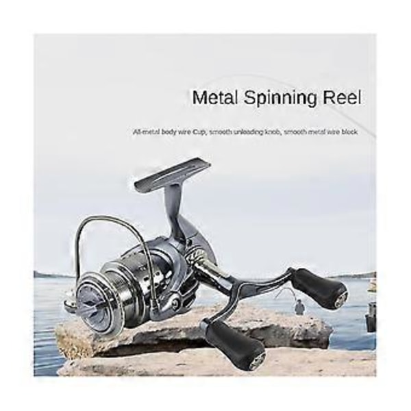 Reel Fishing 2500s 6.4:1 Spinnehjul Dobbelt Håndtag Greb Fiskegrej Fiskeshjul