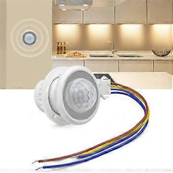 2st Rörelsesensor Ljusbrytare 110-220V PIR Sensor Smart Detektion Tidsfördröjning Justerbar Infraröd Induktionsdetektor