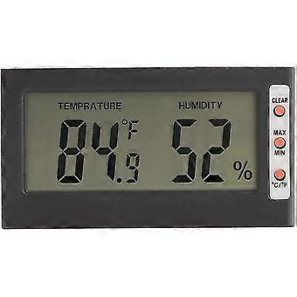Digitalt LCD Hygrometer Indendørs Termometer Multifunktions Monitor Temperatur Fugtighedsmåler Monitor Til Kontor Soveværelse Stue Drivhus Dyrkning