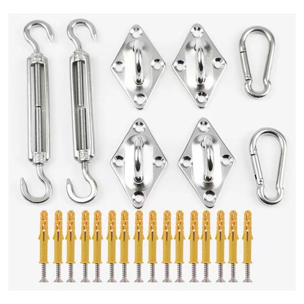 Shade Sail Hardware Kit - 304 Stainless Steel Sun Shade Installation Kit - Suitable for Square Shape Shade Sails(M5)