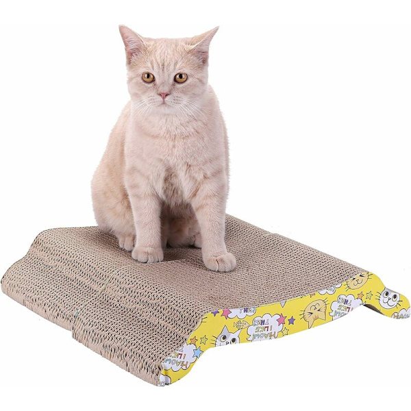 Kattenskrapepapp (2 stykker) Klørestolpe for bølgepapp Katter Kløbrett med kattemynte