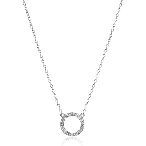 Kvinnors öppen cirkel Cubic Zirconia hänge halsband