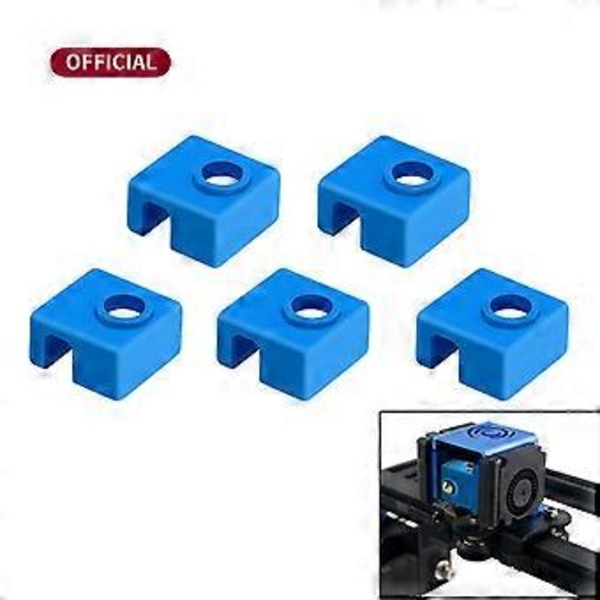Äkta Tålig för Ender 3 CR10 10S Varm Ände Värmeblock Strumpor Extruder Munstycke Skydd Silikonskydd (5-pack)