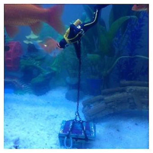 Skattejeger Dykker Dekorasjon For Akvarium Fisketank Oransje