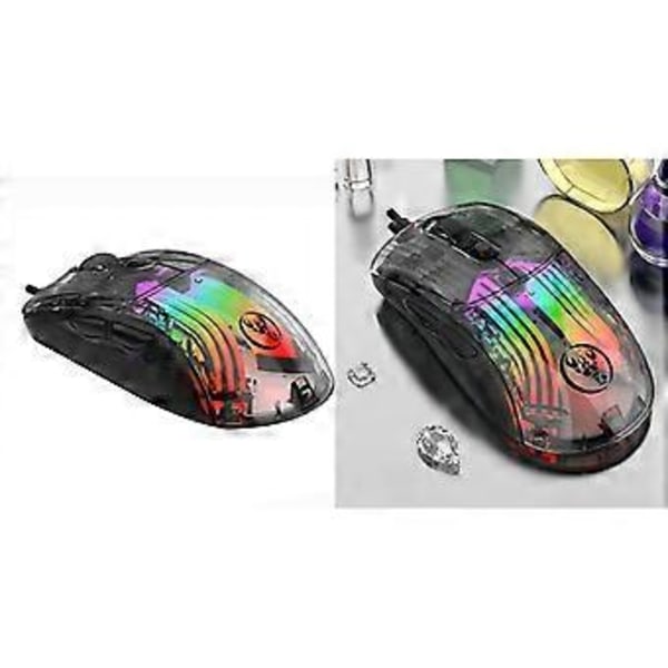 7 Programmerbara Makron Mjukvarustöd RGB-Inställningar Ergonomisk Mus för PC