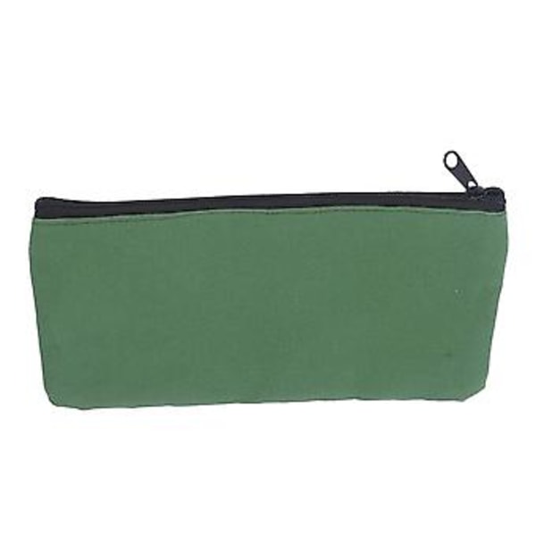 Værktøjstaske Army Grøn Canvas Bærbar Multifunktionel Kraftig Håndtaske til Skruenøgle Skruetrækker Søm 27,4x16 cm