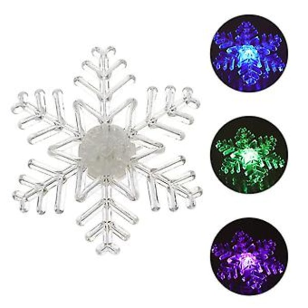 5 kpl Lumihiutale Ikkunavalot Imu Kupilla Värikkäät LED Lumihiutale Valot Joulu Juhla Ikkuna Seinä Koristeluun