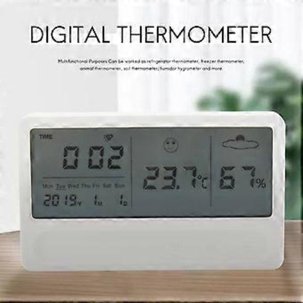 Digital Hygrometer Termometer Indendørs Rum Udendørs Temperatur Fugtighedsmåler LCD Stand Magnetisk Bagside Sensor Monitor med Fugtighedsmåler Mini Vejrstation