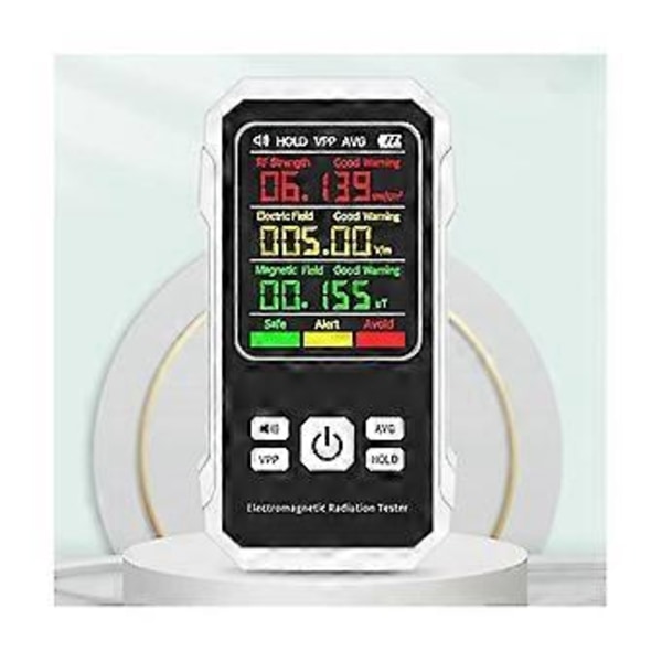 EMF-mätare, handhållen digital LCD EMF-detektor för EMF-inspektioner i hemmet, kontor, utomhus och spökjakt (vit)