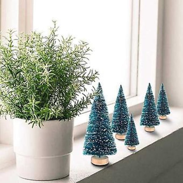 50 stk. Miniatyr Kunstig Juletre Små Snøfrosttrær Furu