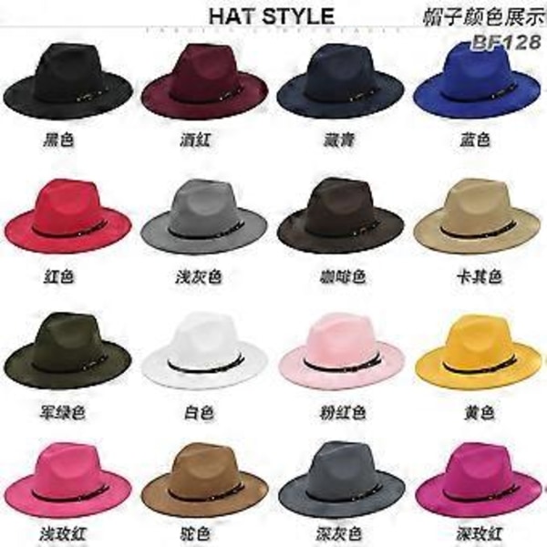 Ny uldhat jazzhat retro sort uld jazzhat flad skygge stor skygge hat