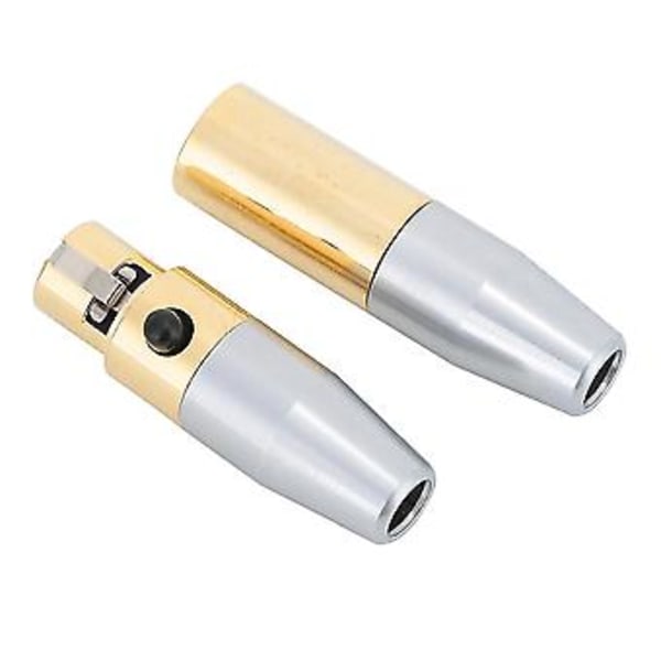 1 Par Gullbelagt 3-Kjerne MINI XLR Sveisekontakt DIY Loddehode for o Kabler