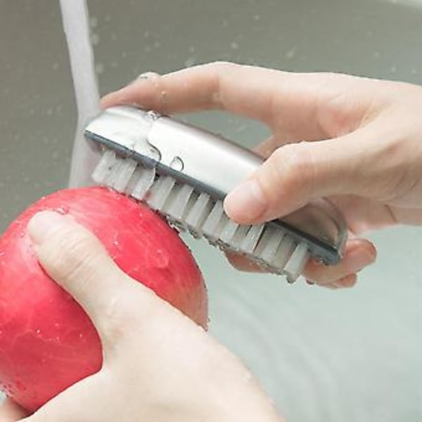 2 st Nagelborstar, handborstar i rostfritt stål, nagelborste för rengöring av naglar, händer, badrum
