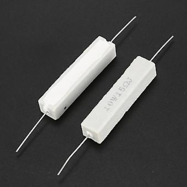 10 stk. faste keramiske cementmodstande 15 Ohm 10w Watt 5%