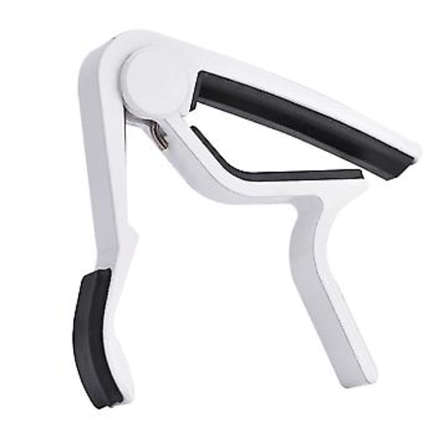 Bærbar Hurtig Skift Tune Clamp Håndholdt Tuner Capo til Folkguitar Hvid