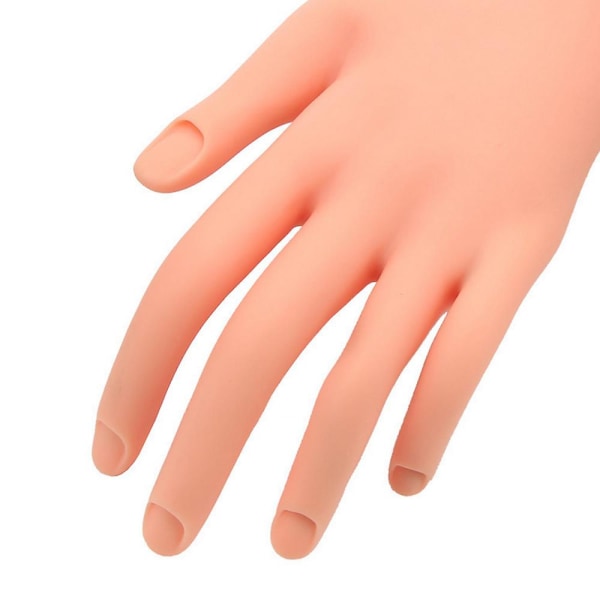 Öva hand för akrylnaglar, övning med falska hand för naglar, flexibel rörlig övningsverktyg för falsk handmanikyr, övning i nail art