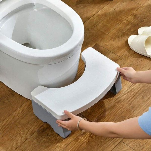 Kylpyhuoneen taittuva wc-jakkara aikuisille ja lapsille, kylpyhuoneen jakkara, 7 tuuman raskas, liukumaton wc-jakkara (valkoinen)