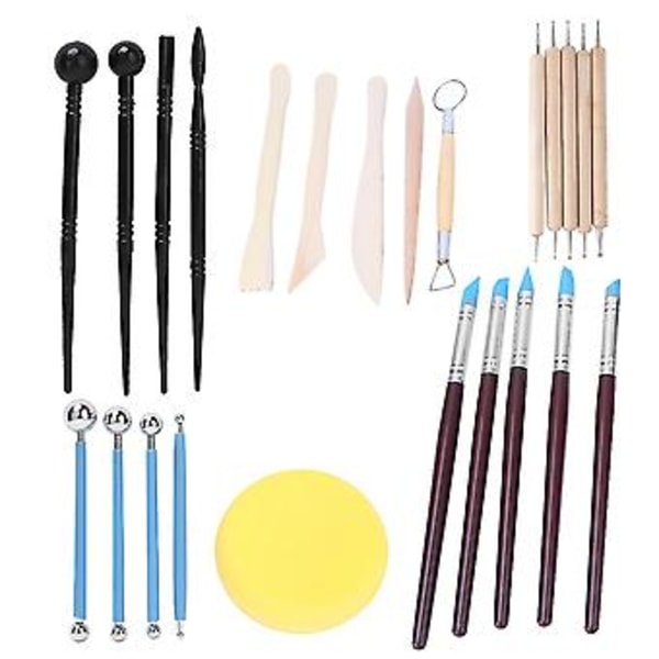 24 st Multifunktionella Keramiska Lerverktyg Set Modellering Skärning Keramik Lerskulpteringsverktyg Kit