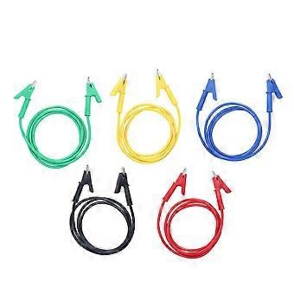 5 st Krokodilklämma Testkabel Dubbeländad 10 mm Öppning Testkabel Tråd för Batteri Fordon