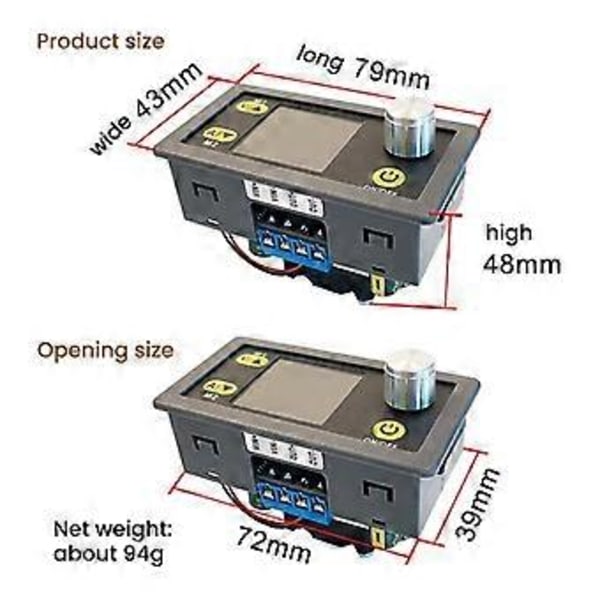 WZ3605E DC DC Boost -muunnin CC CV 36V 5A Moduuli Säädettävä Säädelty Laboratorio Virtalähde Volttimittari Ampeerimittari