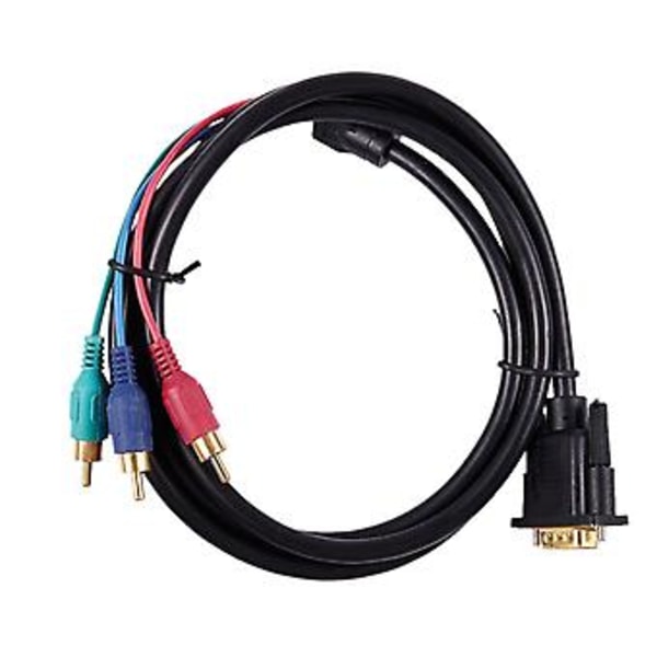 1,5 m 4,9 fot VGA 15-pinners til 3 RGB videokabeladapter