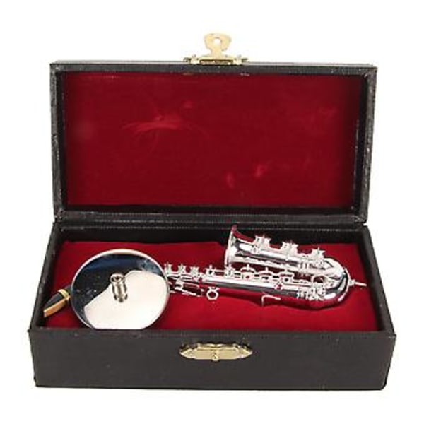 Miniature Saxofon med Stativ: Dukkehusmodel til Boligindretning & Gaveideer