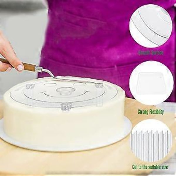 Kakeunderlag for flerlags kaker Kakestativ 5 nivåer (9/12/16/20/26cm) med 20 plastdybler Kakeunderlag