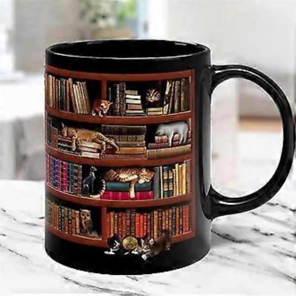 3D Bokhyll Krus Bibliotek Bokhyll Kopp Bokhyll Katte Design Bok Krus Bokklubb Kopp Nyhet Kaffekrus Motiverende Sitat