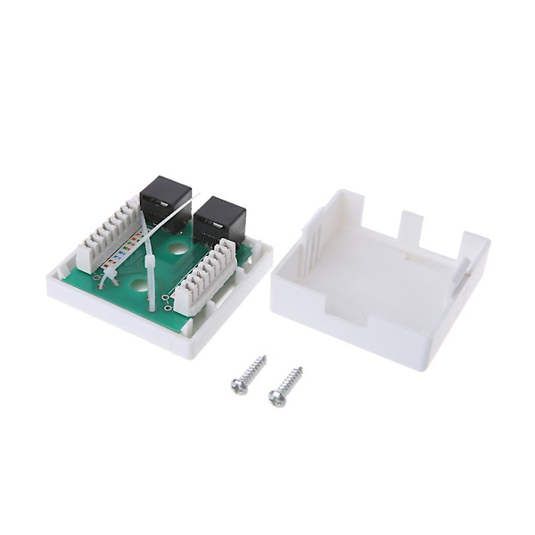 2-port Cat6 Inline Rj45 Väggkoppling Jack Adapter 2 Portar Rj45 Kopplingsdosa