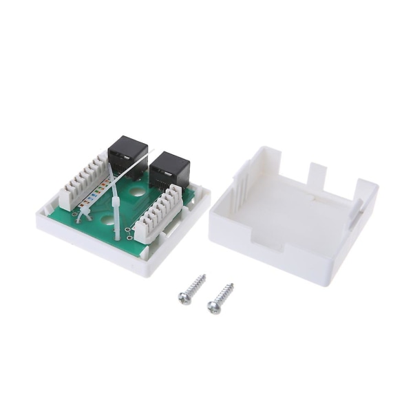 2-porttinen Cat6-seinäliitin RJ45-liitäntäadapteri, 2-porttinen RJ45-liitäntälaatikko