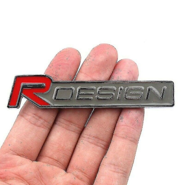 Volvo R Design Red Silver Grill Badge Front Emblem Xc60 V70 S60 V40 V60 C30 V50