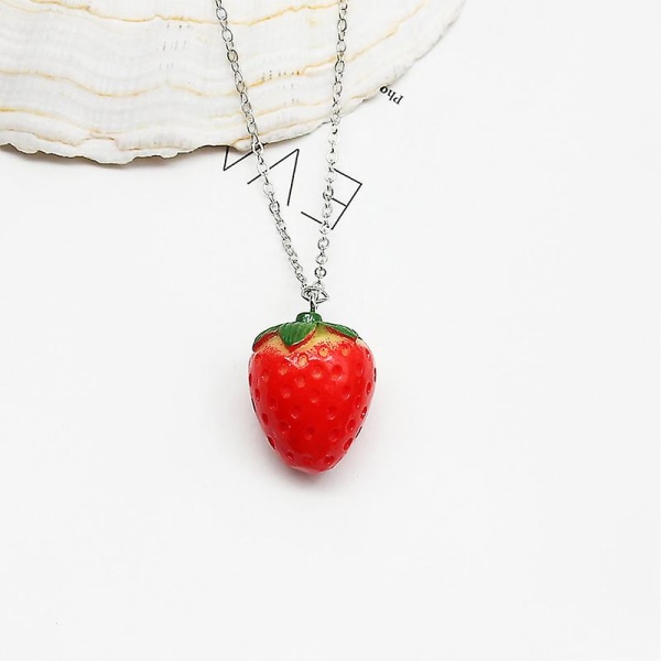 2 Pack Red Leafy Strawberry Earrings Women's Pendants