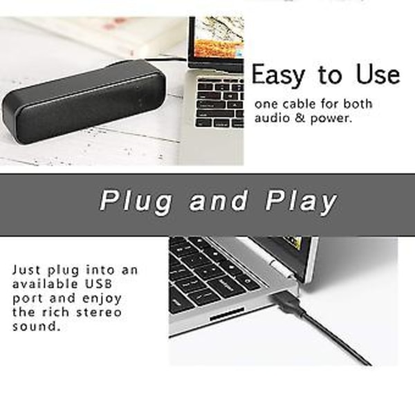 USB Computer Højttaler, kablet Mini Soundbar Højttaler til Computer