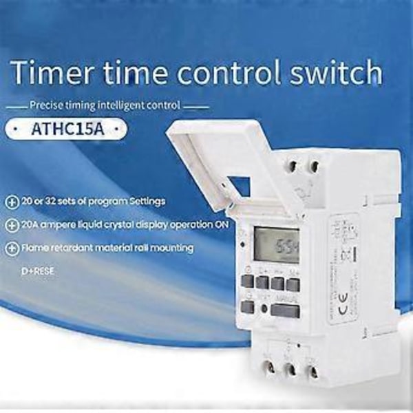 Ammattimainen ajastin Ajanohjauskytkin ATHC15 20A 30A Automaattinen ajoituskiskon asennus