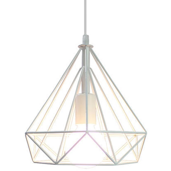 Moderne takhengt lys diamantburlampe E27 jernhvit lysekrone