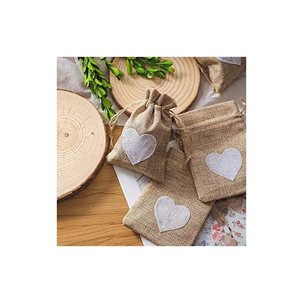 25 st juteväskor, väskor med dragsko, gjorda av jute, Hessian presentpåsar, presentpåse, grov väska, för förpackning, bröllop, jul, Hallowe