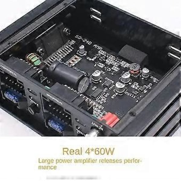 DC-12V 4CH Effektförstärkare RMS 4x60W Bil Ljud Förlustfri Uppgradering Plug and Play Ljudförstärkare för Bil Stor Skärm