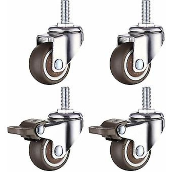 M8 Kierteellä Varustettu Varsi Kestävä Kääntyvä Pyörä Käsikärryyn, Työpöytiin, Huonekalupyöriin, 1,5 Tuumaa, Kierteen Halkaisija: 8mm, Pituus 20mm, 2kpl Wi