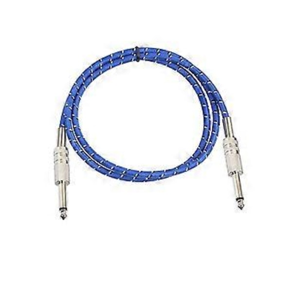 Audiokabel Kompatibelt Med Elektrisk Guitar (1 Meter) blå+sølv