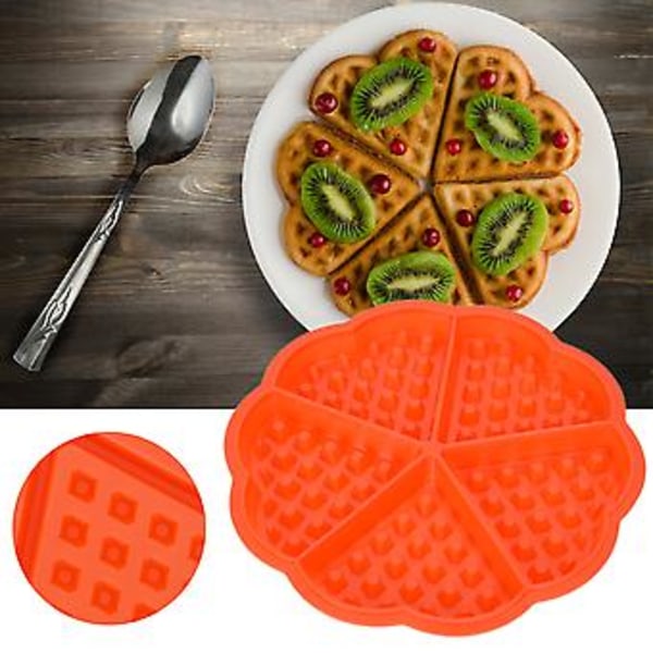 5 Håligheter Silikon Nestle Våfflor Form Kakform Chokladform Muffin Frukost Bakform (Rund)