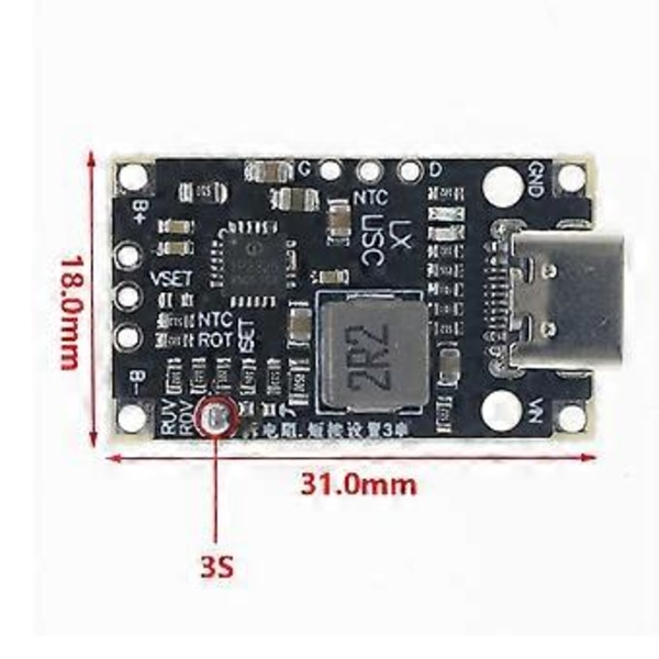 Litiumbatteriladdning Boost-modul Snabbladdning 3S med Balanserad Support QC Snabbladdning