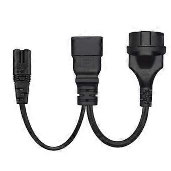 1 stk. IEC C20 Han til C7 + EU4.8MM Hun Splitter Adapter Kabel Ledning C20 Splitter