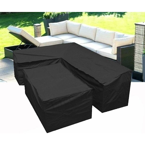 L-Shaped Garden Sofa Cover - L-Shaped Garden Furniture Protective Cover with Drawstrings at the Bottom, 210D L-Shaped Garden Furniture Cover（L Shape