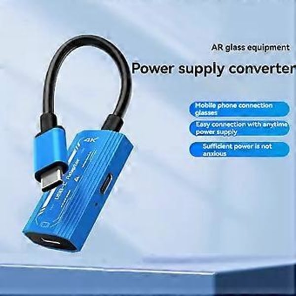 USB C till 4K@60Hz AR Smart Glasögon Display Adapter med PD100W för / AR för Switch SteamDeck Ally Laptop