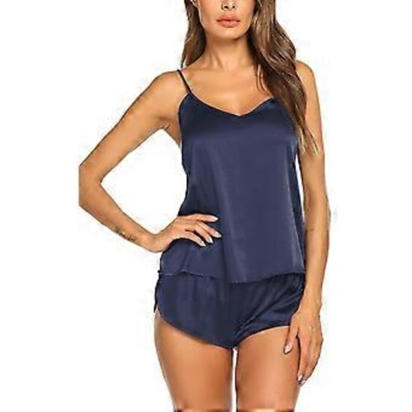 Sovkläder Dam Sexiga Underkläder Satin Pyjamas Cami Shorts Set Nattkläder