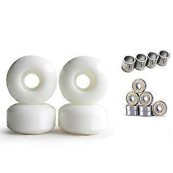 4 stk. skateboard longboard hjul 52 mm 95A vej skate bevægelseshjul med 8 stk. ABEC-11 forseglede lejer, hvid