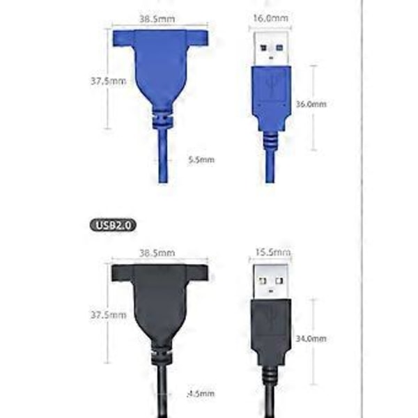 USB 3.0 USB 2.0 Hane Till Hona USB 3.0 Förlängningskabel Datorvärd