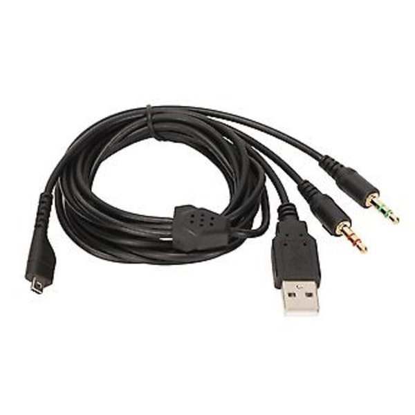 Kuulokekaapeli 3 in 1 -pistokkeella, korvaava pelikuulokkeiden johto valolla Steelseries Arctis 3 5 7 Pro -malleille, 2 m