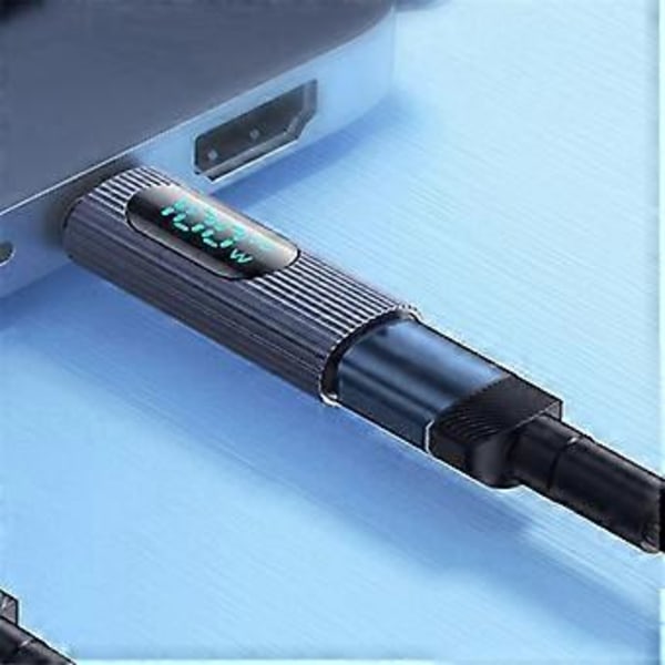 USB C -sovitin 100W Type C -tehomittari digitaalisella näytöllä , Pro, 15 Harmaa